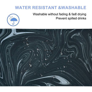 Alfombrilla de Escritorio OEM con Diseño de Ondas Fluidas en Verde Oscuro, Alfombrilla de Ratón Grande para Juegos con Líneas Abstractas de Tinta, Alfombrilla de Ratón de Goma Grande para Teclado y Ratón - Product Image 3