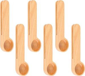 2 trong 1 đa chức năng bằng gỗ Đo muỗng và niêm phong Clip dài thìa cà phê Bao gồm muỗng muỗng muỗng cà phê muỗng cà phê cho cắm trại - Product Image 2
