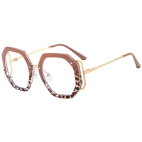 DL lunettes nouvelle grande monture hexagonale ronde Anti-lumière bleue lunettes carrées surdimensionnées lunettes creuses montures optiques 2023
