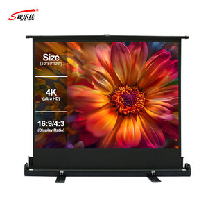 Hướng dẫn sử dụng 16:9 80 inch kéo lên màn hình chiếu di động đứng, phim di động rạp hát tại nhà kính sợi trắng - Product Image 1