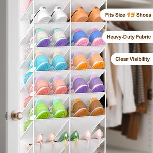 Over The Door <b>Shoe</b> Organizer 40 Pockets Hanging <b>Storage</b> Rack For Closet <b>Shoes</b> Organizer With Clear Pockets 10 Tier - Product Image 6