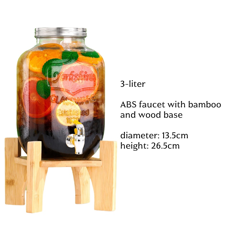 Robinet ABS transparent 3L + support en bambou