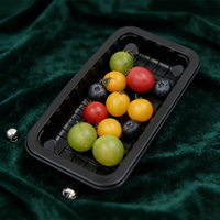 Barquettes jetables en plastique PP noir et or pour la viande, le poisson, le poulet, les légumes, les aliments surgelés, boîte d'emballage