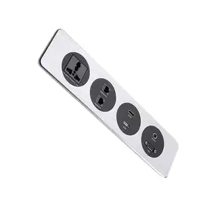 OSWELL Popular Design Aluminium Panel Socket Strip flushbonading Universal Conceal Power Outlet With Usb