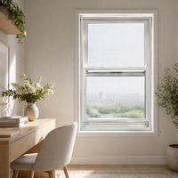 Ventanas Corredizas Insonorizadas de PVC Estilo Americano con Mosquitera, Diseño Moderno para Hogar y Oficina, Ventanas Verticales de Vinilo Suave