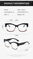 Lunettes de vue anti-lumière bleue style Xiaohongshu, monture œil-de-chat écologique, sans correction, avec étui multicolore tendance