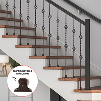 Modèle LIQIANG 005, garde-corps de balcon en fer forgé moderne, résistant à la rouille, design semi-circulaire, tailles personnalisables, garantie 1 an