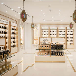 Conception moderne de magasin de parfums de luxe avec vitrine d'exposition à éclairage LED et solutions de comptoirs de magasin - Product Image 2