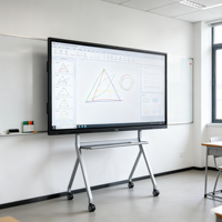 Tableau blanc interactif avec panneau LED, 20 points tactiles, garantie 1 an, résolution et dimensions personnalisables, cadre métallique, 120 Hz