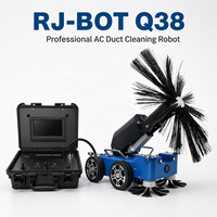 Robot de nettoyage de conduits RJ-BOT Q38 avec système de brosses rotatives, robot de nettoyage de conduits de ventilation, robot de nettoyage de conduits d'air conditionné