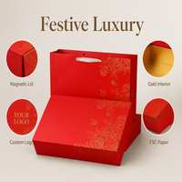 Boîte cadeau écologique en dattes rouges avec logo personnalisé, boîte à fermeture magnétique de qualité supérieure pour thé tonique, OEM ODM