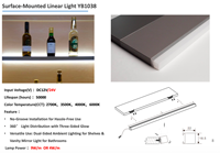 Solution d'éclairage pour armoire en profilé aluminium, installation au dos de l'étagère, design à double éclairage latéral, longueur personnalisée YB1038-31