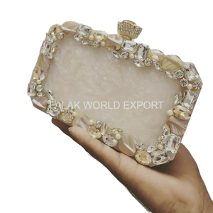 กระเป๋าคลัทช์เรซินประดับออกแบบได้ตามต้องการกระเป๋าคลัทช์ทำด้วยมือสุดหรูกระเป๋าคลัทช์เรซินแฟชั่นสำหรับขายตามต้องการ - Product Image 1