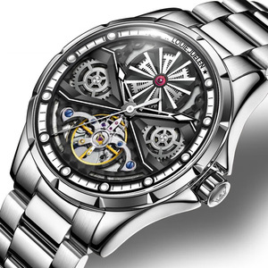 Orologio Meccanico Automatico da <span class=keywords><strong>Uomo</strong></span> LOUIE JUELEN con Effetto Esplosione, Nuova Generazione, Cinturino in <span class=keywords><strong>Acciaio</strong></span> Inossidabile 22mm - Product Image 1