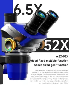 Kính hiển vi soi nổi ba mắt Mechanic SUPER X <span class=keywords><strong>PRO</strong></span> 6.5-52X với thị kính PL10X26, tỷ lệ zoom 1:8, dùng cho sửa chữa hàn mạch điện thoại PCB - Product Image 4