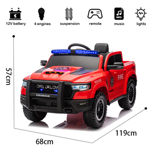 Voiture <span class=keywords><strong>de</strong></span> feu <span class=keywords><strong>pour</strong></span> enfants voiture jouet <span class=keywords><strong>pour</strong></span> enfants à conduire électrique enfants 1 siège 12V télécommande électrique - Product Image 3