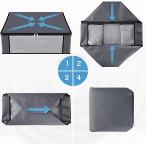 Foldable Storage Box Container with Zippers Clear Window Reinforced Clothes Organizer Storage <b>Bag</b> Storage Bins - Product Image 4