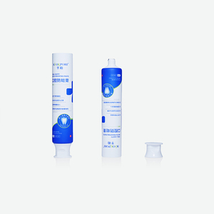 Blue <b>Plastic</b> Toothpaste <b>Tube</b> With fliptop Cap And Labeling For Personal Care - Product Image 2