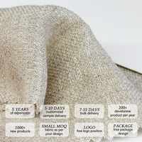 Tissu mélangé 50% chanvre 50% lin, teint, toile de chanvre tissée, 175 GSM, 56/57 pouces, écologique, respirant, pour vêtements, sacs, chaussures, artisanat