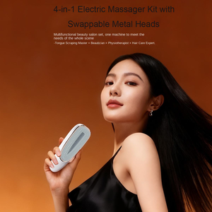 Kit Massaggiatore Elettrico Meridiano per Uso Domestico Smart |   Pettine Massaggiante a Vibrazione a Batteria con Riconoscimento Automatico del Modalità e Luce Viola | - Product Image 1