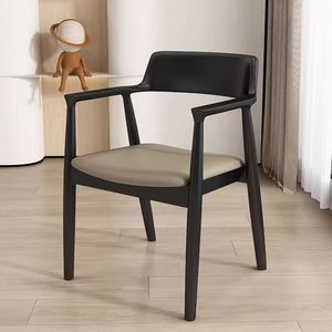 Sillas de comedor modernas para interiores con marcos de madera maciza y cojines suaves impermeables personalizables para comedor y sala de estar - Product Image 5