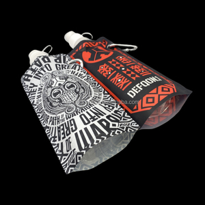 Custom Drink Packaging Plastic Liquid Bag Stand Up Pouch With Spout Nozzle Flip Top Cap Handle Water Bladder - Product Image 3