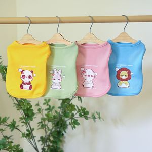 Chaleco estampado para mascotas, ropa de verano transpirable tipo gofre para gatos y perros, amarillo, panda, verde, conejo, rosa, cerdo, azul, león - Product Image 2