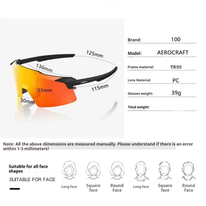 Occhiali da Ciclismo Antivento Occhiali da Sole Antivento <span class=keywords><strong>100</strong></span>% per Bici da Strada Mountain Bike Fuoristrada Lenti per Occhiali da Sole - Product Image 5