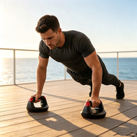Barres de pompes rotatives à 360 degrés, barres de pompes rondes antidérapantes avec poignées en caoutchouc pour l'entraînement des pectoraux, des épaules et des triceps à domicile