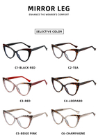 Classique rétro couleur unie bleu lumière bloquant TR90 plaque oeil de chat lunettes cadre à la mode boîtes lunettes cadre