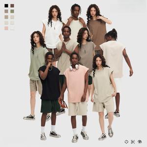 T-shirt sans manches en maille 100 % coton 270g pour homme, coupe ample, style streetwear, ajustement Pro Club, personnalisable pour le gaming, style hip-hop - Product Image 3