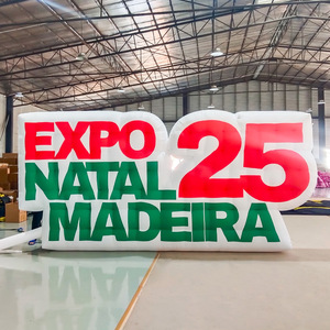 Mur publicitaire gonflable Expo Natal Madeira 25, impression numérique multicolore, plus de 12 pieds de long et de large - Product Image 1