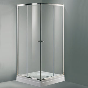 Cabine de douche carrée coulissante pour salle de bain d'hôtel avec porte de douche en verre trempé et cadre - Product Image 5