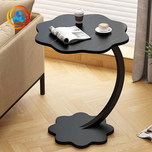 Nordic Style Light Luxury Modern Bedside & Living Room <b>Coffee</b> <b>Table</b> with Storage Metal Frame and Slate Top - Product Image 2