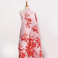 Nouveau positionnement Jacquard tissu femmes robe Cheongsam grande fleur multicolore microfibre 150d fil tricoté Techniques en gros