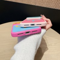 Coque de téléphone magnétique bicolore en gros pour iPhone 13 15 16 17 18 Pro Max, avec bord texturé en TPU et découpe large pour appareil photo