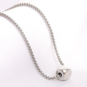 Stainless <b>Steel</b> <b>Ball</b> Pendant Necklace 12mm Geometric Design Everyday Wear Silver Gold Color Option - Product Image 2