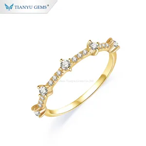Tianyu gems very cheap price customized wholesale moissanite yellow gold ring brands