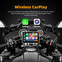 Carplay Portabel 6.2'' untuk Sepeda Motor, Tahan Air IP67 dengan Tampilan Kecepatan GPS Eksternal, Kamera Ganda DVR, Navigator Androidauto