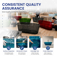 Baignoire Balnéo Autoportante Élégante en Résine Acrylique Transparente avec Accessoire de Vidange pour Bain Relaxant