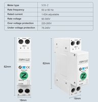 AC 90-240V 1P 1-63A Pemutus Sirkuit Rel Din Zigbee Pintar Tuya yang Dapat Disesuaikan Dengan Pengukur Energi