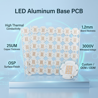 Panneau PCB MCPCB en aluminium LED, 1,2 mm, 25 µm, cuivre OSP, haute conductivité thermique pour éclairage à LED