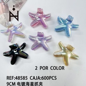 Fermacapelli a Forma di Stella Marina Elettroplaccata 9Cm, Accessorio per Capelli da Donna - Product Image 1