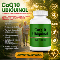 Fabricant OEM de gélules de CoQ10 personnalisées, Ubiquinone, Ubiquinol, CoQ10 fermenté à haute absorption, Marque privée