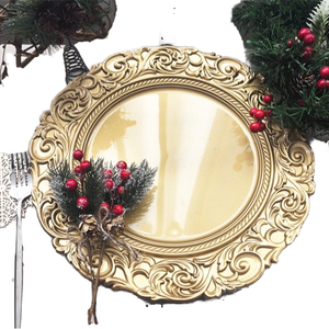 Piastre di ricarica <span class=keywords><strong>eleganti</strong></span> di lusso Design moderno stile Custom Deco argento oro rosa bordo bordo barriera bianca piatto per eventi di matrimoni - Product Image 1