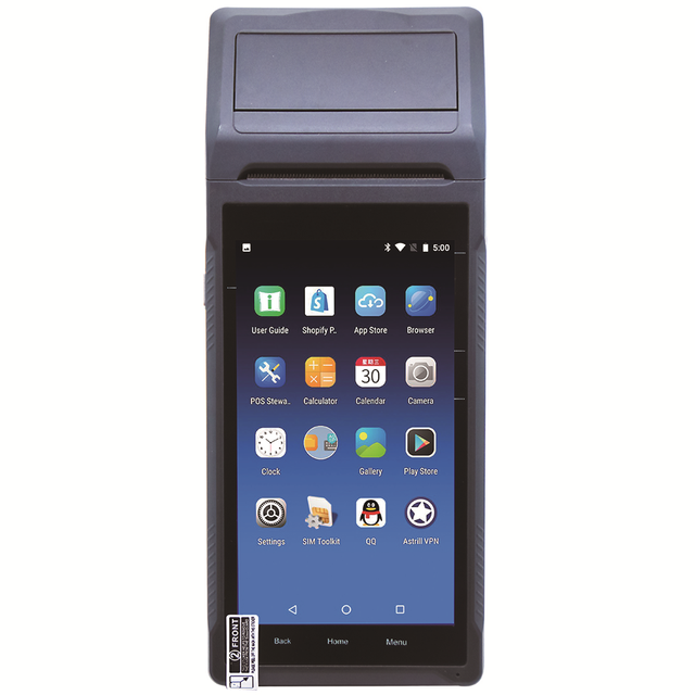 Black Q2i Android 11 Smart Handheld PDA Mobile Printer Mini Terminal Machine POS System Built-in 58mm Thermal Printer SIM Stock