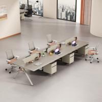Bureau de travail modulaire à plan ouvert, très demandé, avec écran de séparation pour l'intimité, armoire de rangement latérale, table de travail en mélamine