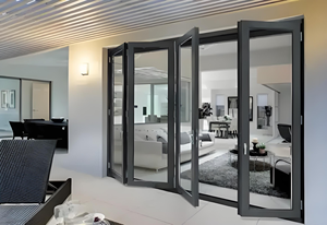 Lớn hiện đại nội bộ có thể khóa accordion trượt nhôm Bifold gấp đôi kính Patio cửa - Product Image 3