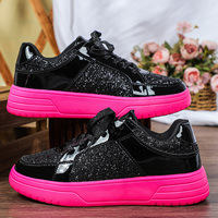 Baskets pour femmes printemps-automne, rehaussantes, bleu rose, à semelle épaisse, en maille respirante, pour le loisir