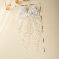 Barrettes à cheveux en gros ODM OEM avec nœud en ruban, broderie de fée et long ruban, pour filles